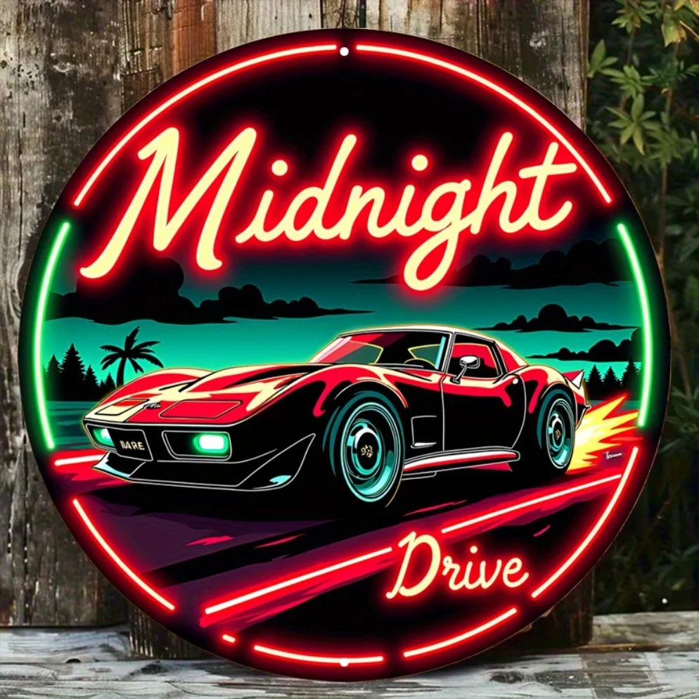 Lighting Metal Wall Decor - Insegna per auto al neon vintage