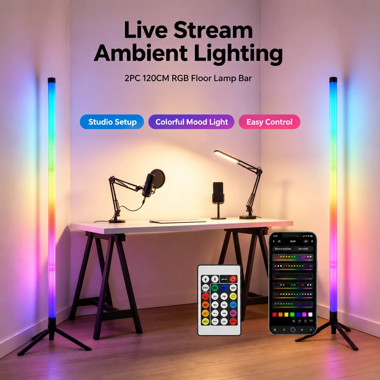 Set di 2 Lampade da Terra RGB  - Decor Lighting Floor Lamps recensione e prezzo
